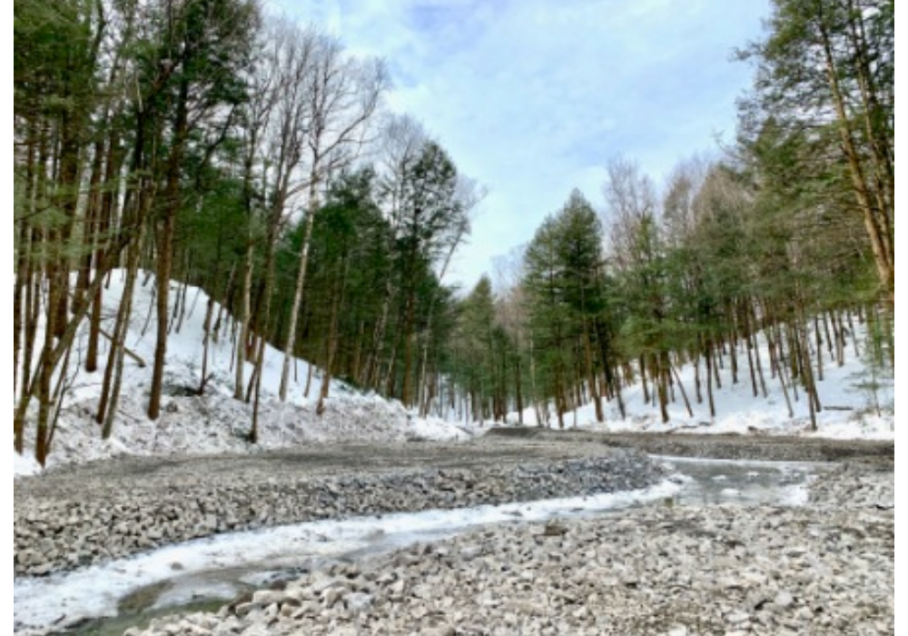 Travaux de stabilisation dans le ruisseau Dominique-Juteau : phase hivernale complétée 